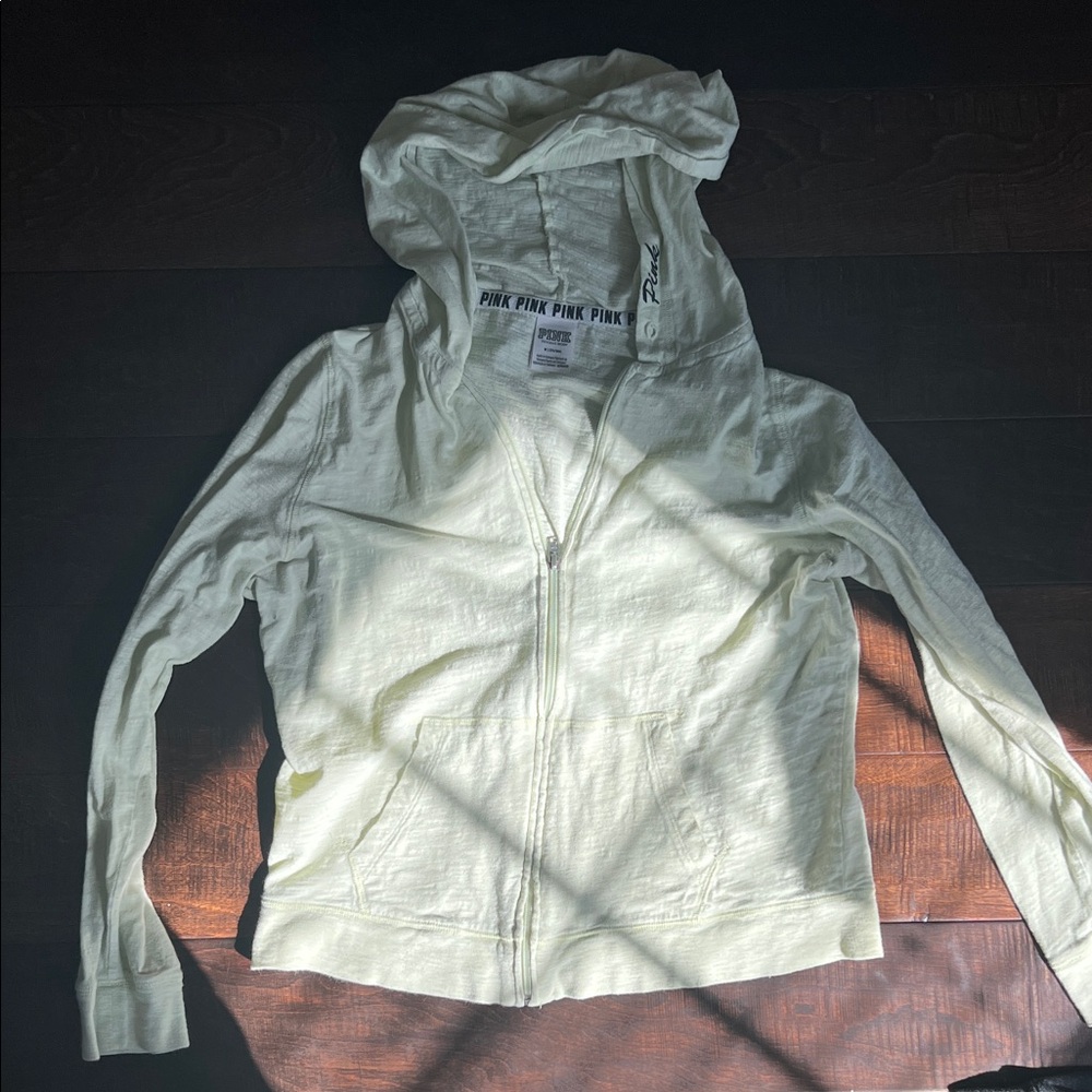 Victoria's Secret PINK Soft Yellow Zip Up Hoodies